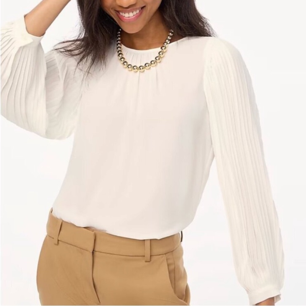 J. Crew Pleated Baloon Sleeve Blouse